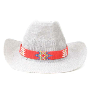 Red Blue White Yellow Seed Beaded Cowboy Hat Band