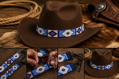 Billy Jack Movie Inspired Beaded Hatband, Premium Handmade Cowboy Hatband with Tie Closure