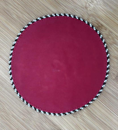 Handmade Beaded 5 Inch Thunderbird White Red Rosette - Native American Style