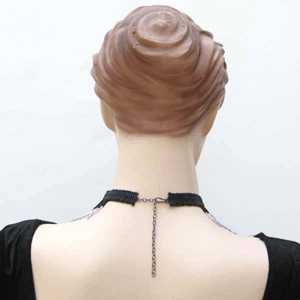 Handmade Beaded Black Pink Seed Bead Choker Necklace