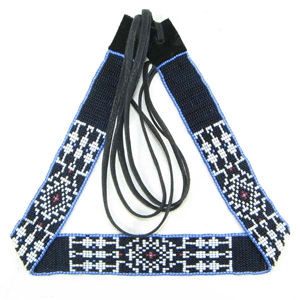 Medicine Man's Eye Beadwork Blue Black Beaded Cowboy Hat Band Belt