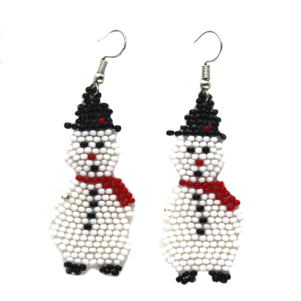 Handmade Holiday Snowman Christmas Fashion Hook Earrings