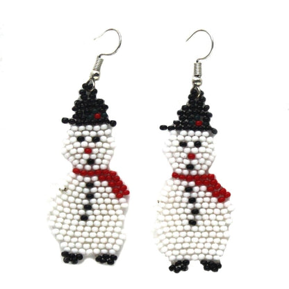 Handmade Holiday Snowman Christmas Fashion Hook Earrings