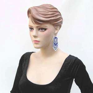 Handmade Beaded Blue White Seed Bead Earrings