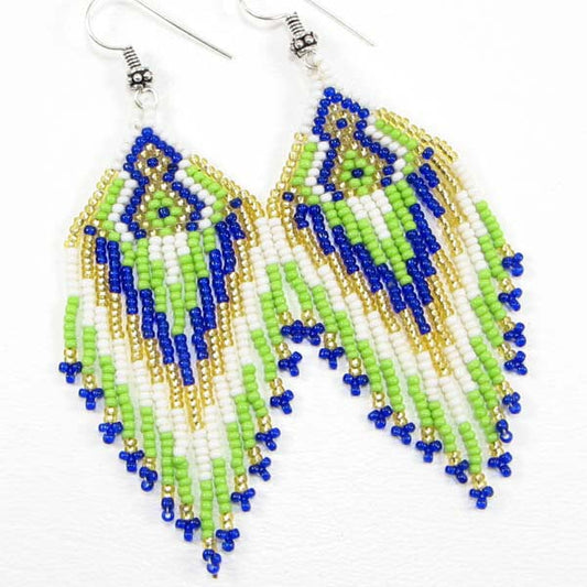 Handmade Beaded Multi Colored Seed Bead Earrings