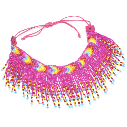 Handmade Beaded adjustable Foot anklet for Women( Deep Pink)