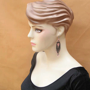 Handmade Beaded Pink Black Seed Bead Earrings