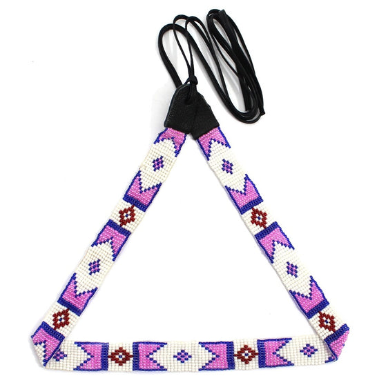 Purple White Red Billy Jack Movie Inspired Seed Beaded Cowboy Hat Band