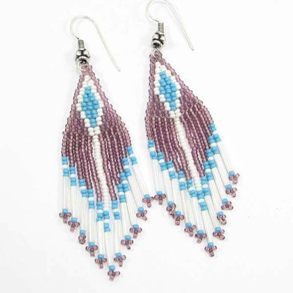 Handmade Beaded Purple Seed Bead Earrings 15/25