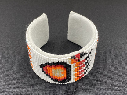 White and Red Bear Paw Beaded Jewelry Set