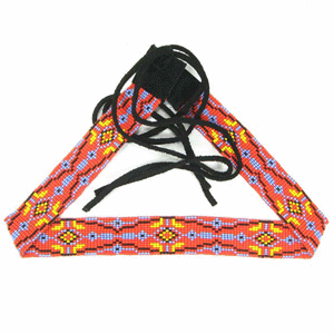 Red Blue Yellow Seed Beaded Cowboy Hat Band Waist Belt