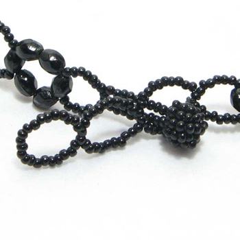 Black Victorian Grand Cross Beaded Choker Necklace