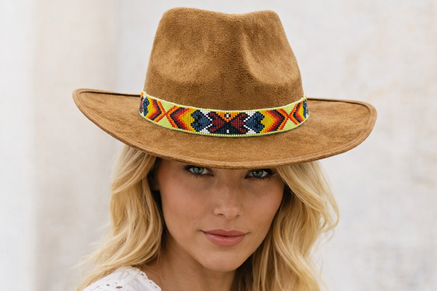 Handmade Green Multicolored Cowboy Rodeo adjustable Hatband
