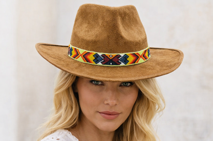 Handmade Green Multicolored Cowboy Rodeo adjustable Hatband