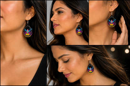 3-Inch Rainbow Teardrop Earrings – Handmade with Hypoallergenic Hooks