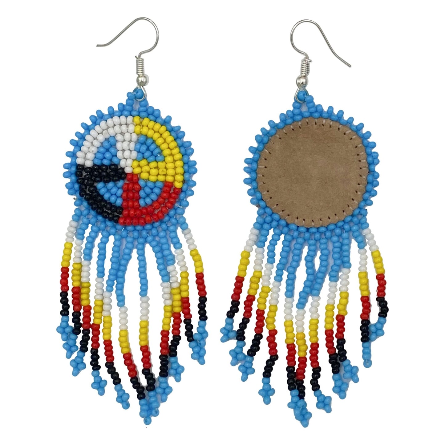 Handmade Turquoise Blue Native Style Fringe Earrings