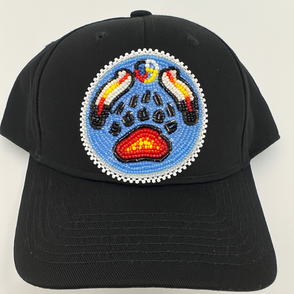Beaded Bear Paw Applique – 3” Diameter, Handmade with Czech Beads