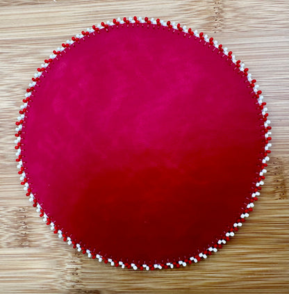 Handmade beaded Cyan Blue Thunderbird 5 inch rosette
