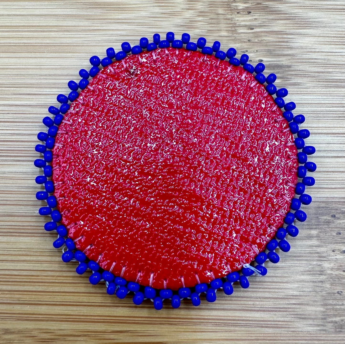 Deep Blue Starburst Beaded Rosette Appliqué