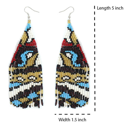Handmade Beaded Native Style Multi-Color Eye Pattern Earrings