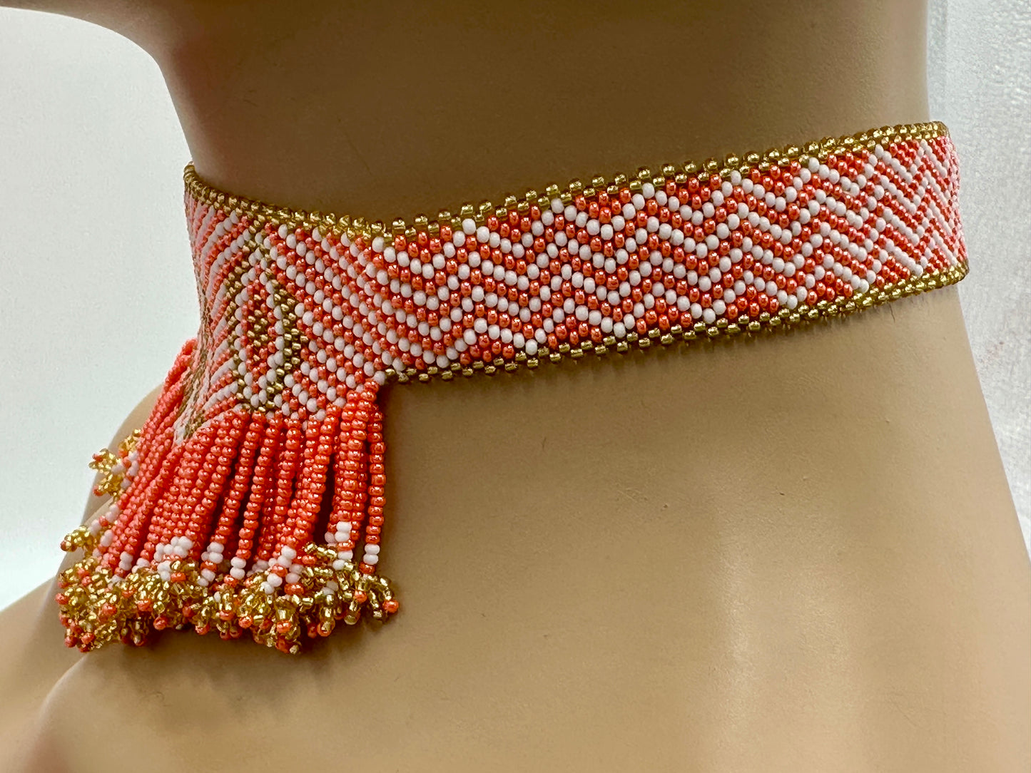 Set of 2 Handmade Czech Seed Bead Fringe Statement Necklaces – Boho Artisan Choker Set