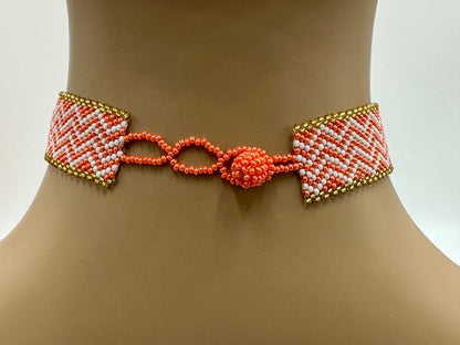 Set of 2 Handmade Czech Seed Bead Fringe Statement Necklaces – Boho Artisan Choker Set