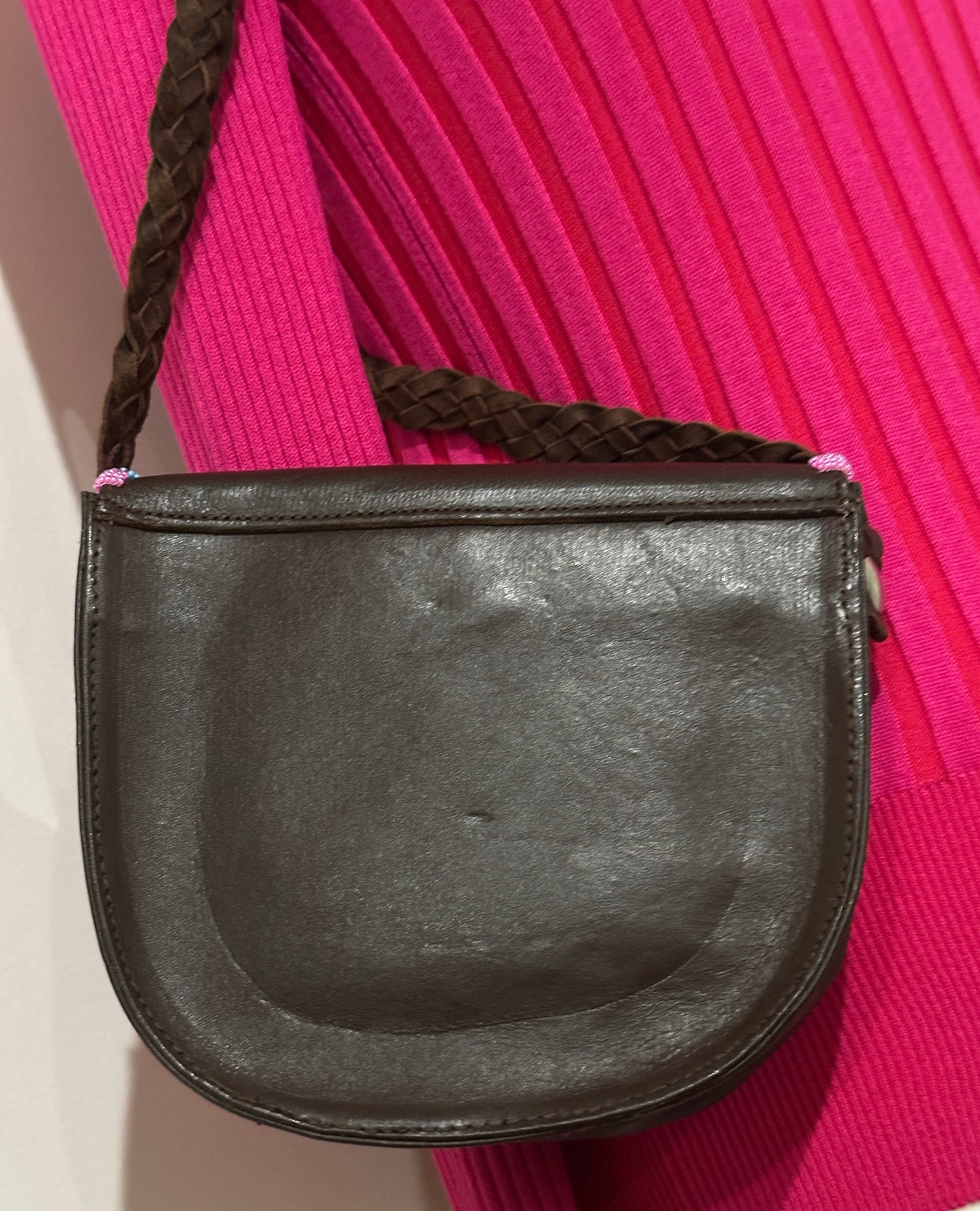 Handcrafted Beaded Leather Crossbody Bag – Artisan Mandala
