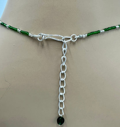 2-for-1 Beaded Necklace & Earrings Set – Floral Yellow & Emerald Green Combo | Handmade Jewelry | Clearance Deal $19.99