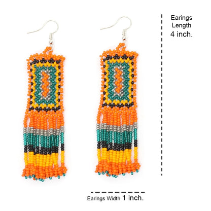 Handmade Beaded Orange Seed Bead Choker Necklace