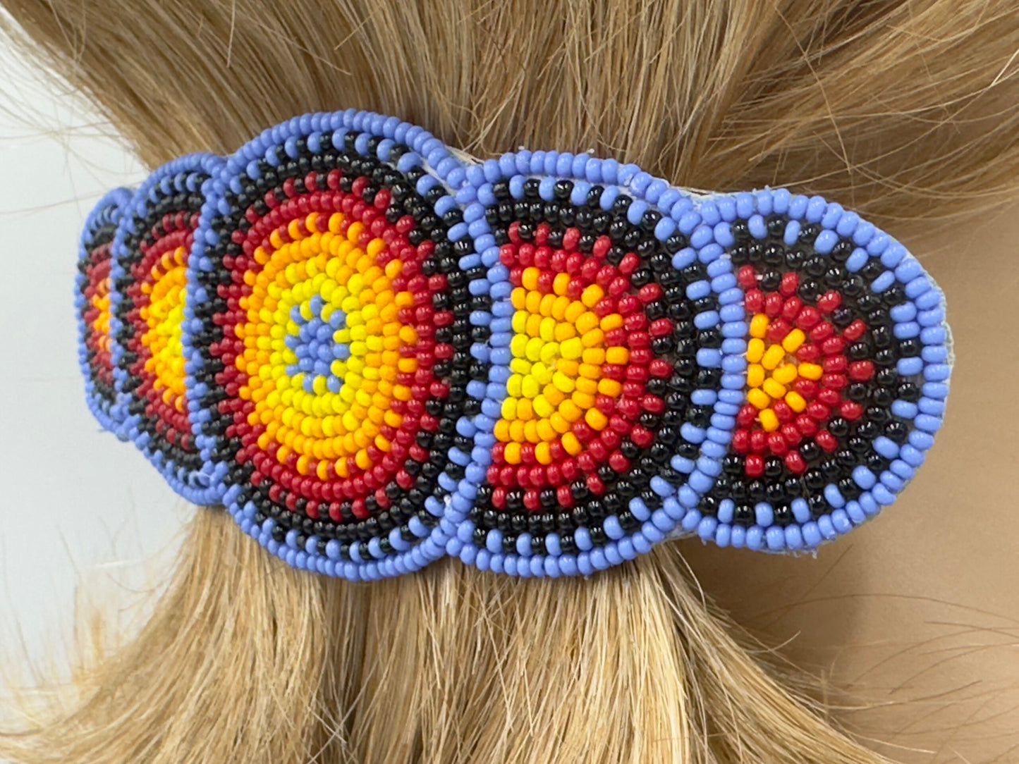Handmade beaded Multicolor Barrette French clip