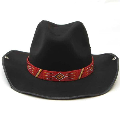 Red White Medicine man's Beadwork Beaded Cowboy Hat Band Belt