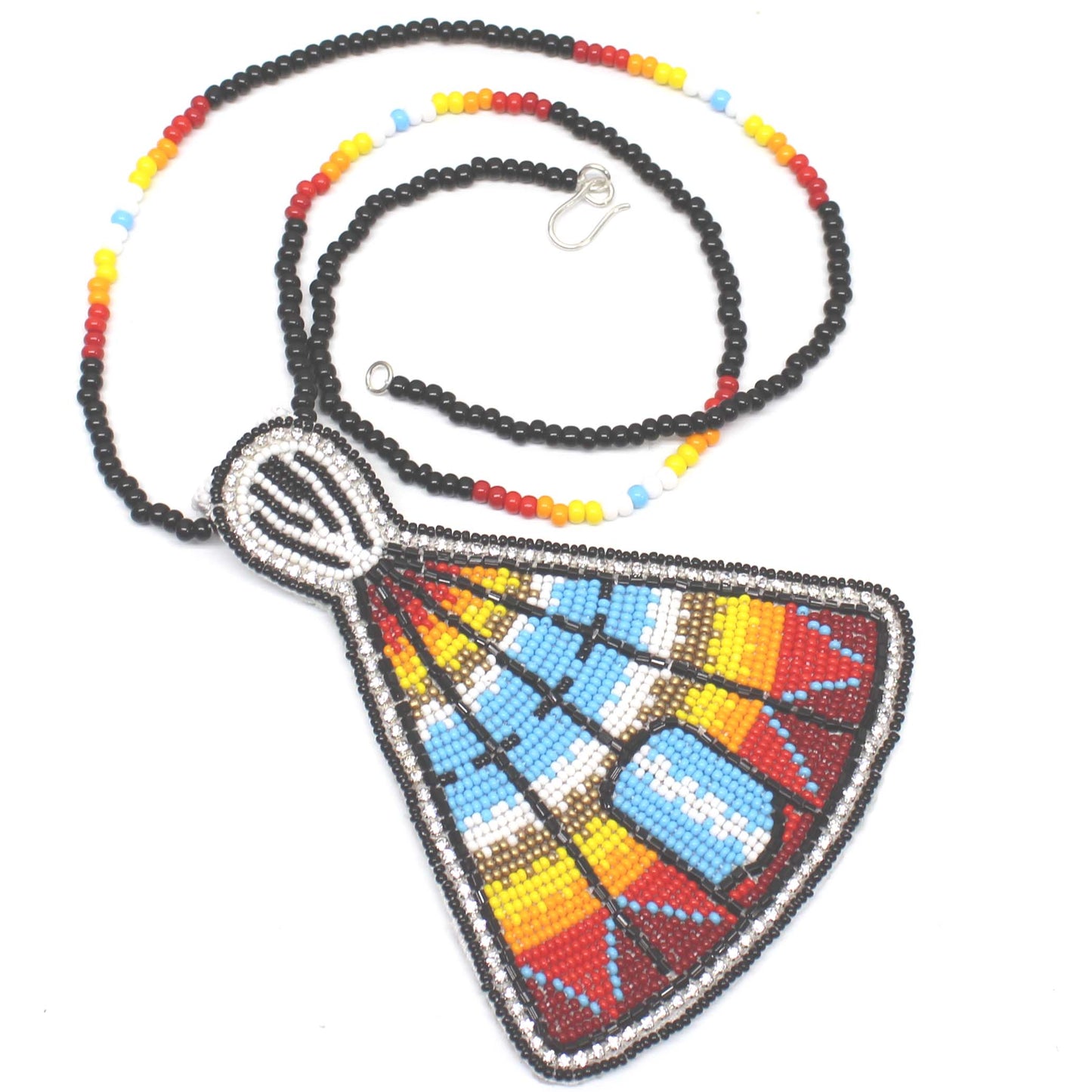 Handmade beaded Tepee Multicolor necklace earrings set