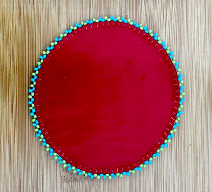 Handmade beaded native style Aztec 3 inch rosette/applique