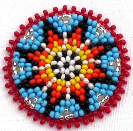 Handmade Beaded Cyan Blue Flower 1.5 inch Rosette