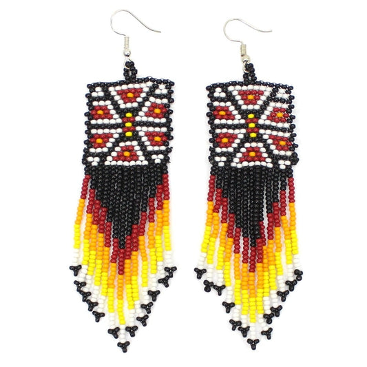 Handmade Beaded Multicolor Seed Bead Earrings