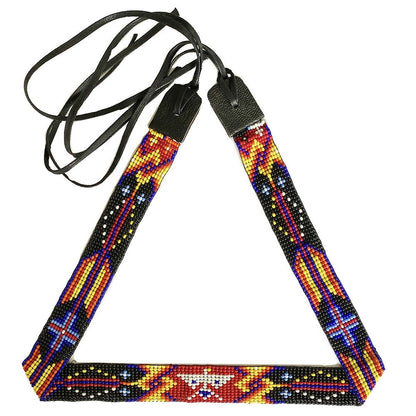 Handmade Black Red Yellow Eagle Pattern Cowboy Style Hatband.