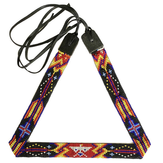 Handmade Black Red Yellow Eagle Pattern Cowboy Style Hatband.