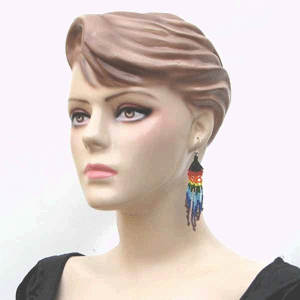 Handmade Beaded Multicolor Seed Bead Big Earrings