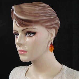 Handmade Beaded Orange Bead Small Earrings