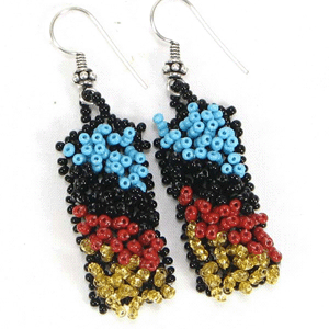 Handmade Beaded Black Seed Bead Choker Necklace Earrings Set