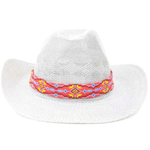 Red Blue Yellow Seed Beaded Cowboy Hat Band Waist Belt