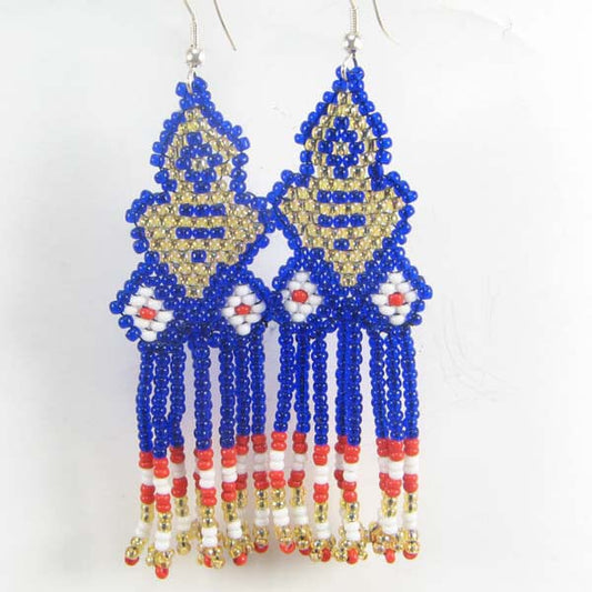 Handmade Beaded Blue Seed Beaded Earrings