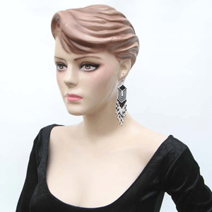 Handmade Beaded Black White Seed Bead Big Earrings
