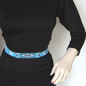 Turquoise Blue Grey Black Seed Beaded Cowboy Hat Band