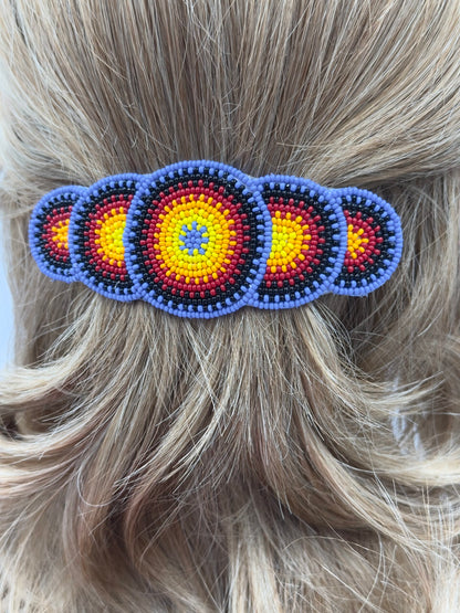 Handmade beaded Multicolor Barrette French clip