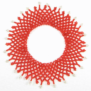Iris Red Seed Beads Beaded Stretchable Anklet