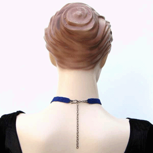 Handmade Beaded Blue Seed Bead Choker Necklace