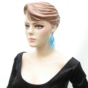 Handmade Beaded Aqua Blue Seed Bead Big Earrings