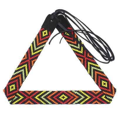 Handmade beaded Geometric Black Cowboy Rodeo Hatband