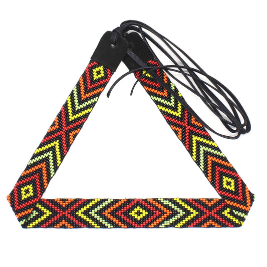 Handmade beaded Geometric Black Cowboy Rodeo Hatband